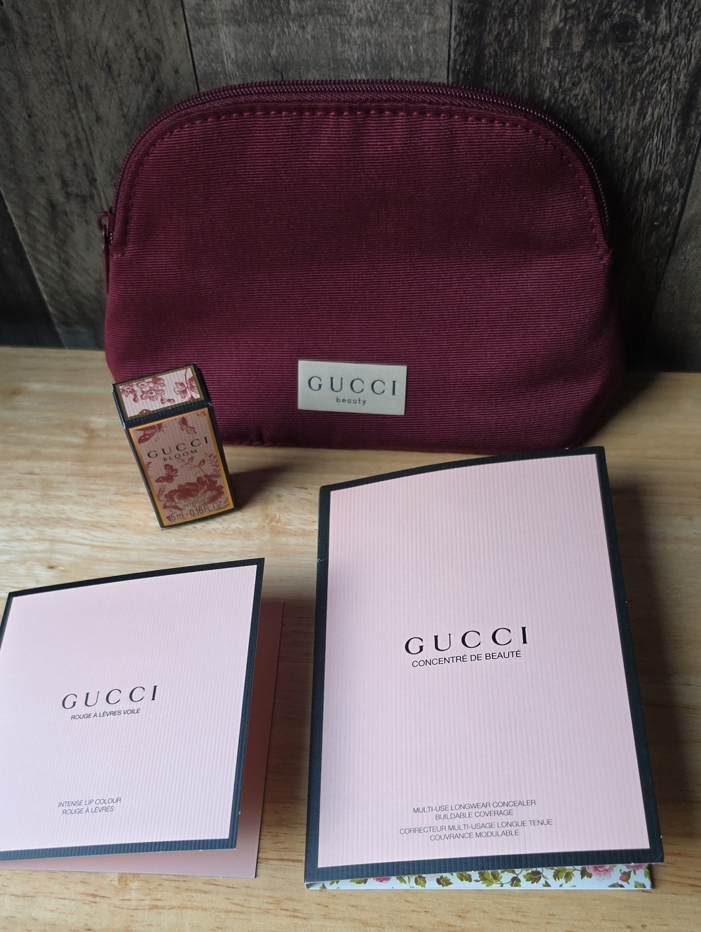 Gucci Burgundy Bag with Cosmetics